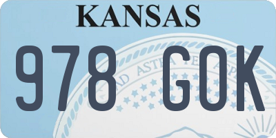 KS license plate 978GOK