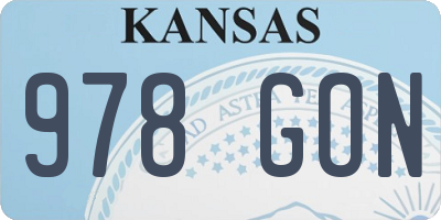KS license plate 978GON