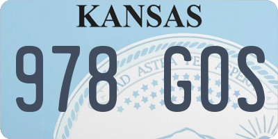 KS license plate 978GOS