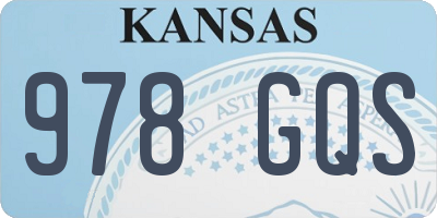 KS license plate 978GQS