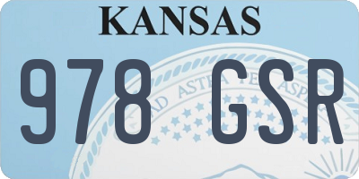 KS license plate 978GSR