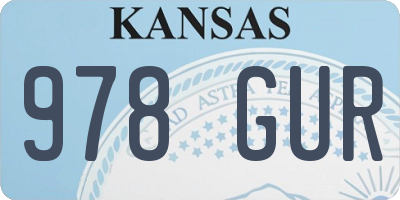 KS license plate 978GUR