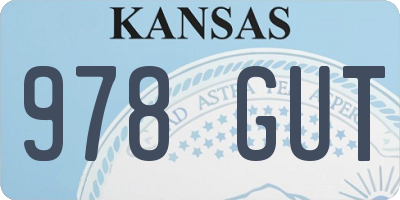 KS license plate 978GUT