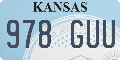 KS license plate 978GUU