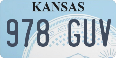KS license plate 978GUV