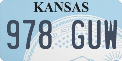 KS license plate 978GUW