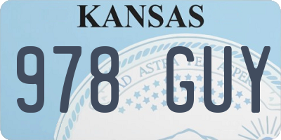 KS license plate 978GUY