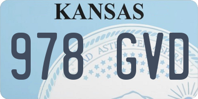 KS license plate 978GVD
