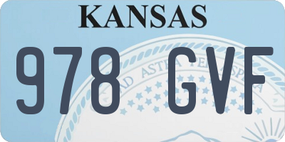 KS license plate 978GVF