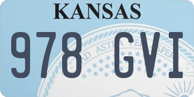KS license plate 978GVI