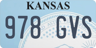 KS license plate 978GVS