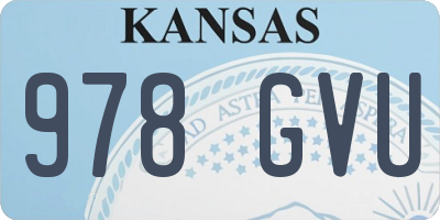 KS license plate 978GVU