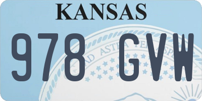 KS license plate 978GVW