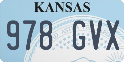 KS license plate 978GVX