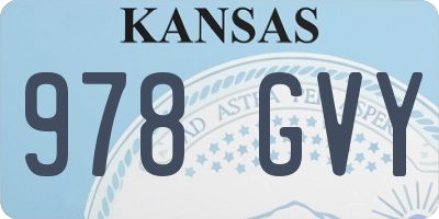 KS license plate 978GVY