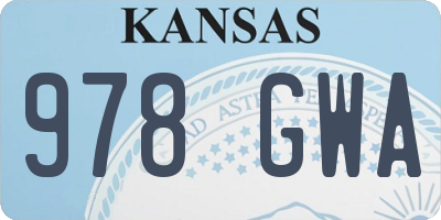 KS license plate 978GWA
