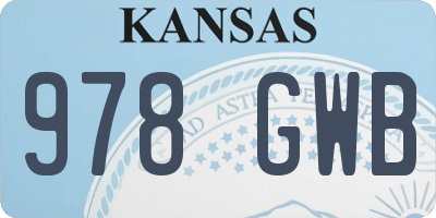 KS license plate 978GWB