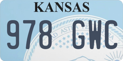 KS license plate 978GWC