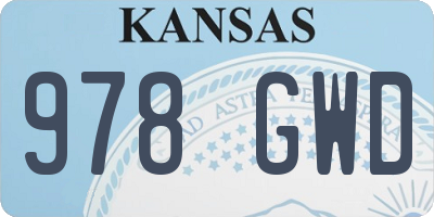 KS license plate 978GWD