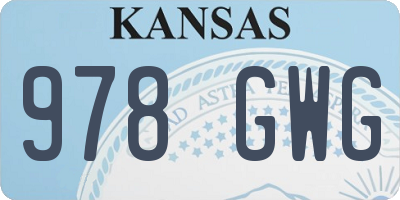 KS license plate 978GWG