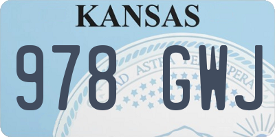 KS license plate 978GWJ
