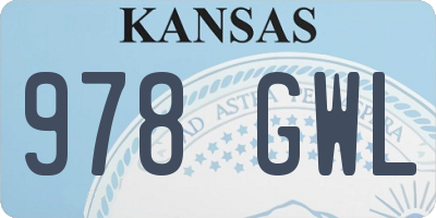 KS license plate 978GWL