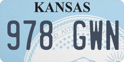 KS license plate 978GWN