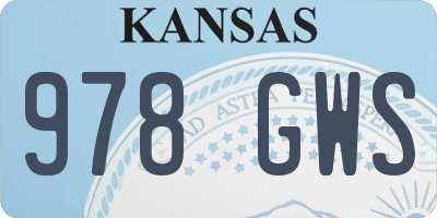 KS license plate 978GWS