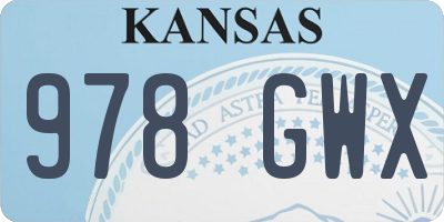 KS license plate 978GWX