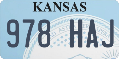 KS license plate 978HAJ