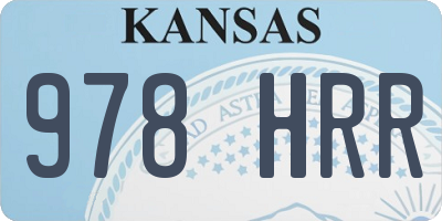KS license plate 978HRR