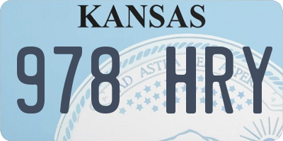 KS license plate 978HRY