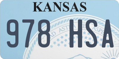 KS license plate 978HSA