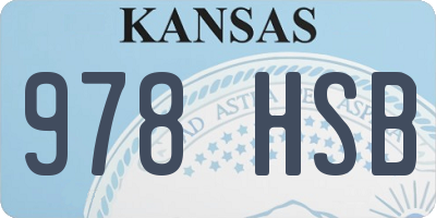 KS license plate 978HSB