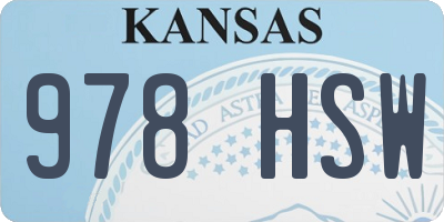 KS license plate 978HSW
