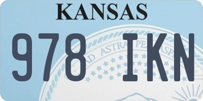 KS license plate 978IKN