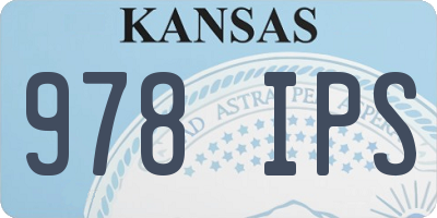 KS license plate 978IPS