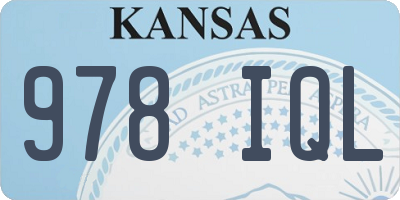 KS license plate 978IQL