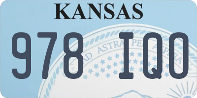 KS license plate 978IQO