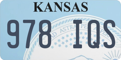 KS license plate 978IQS