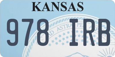 KS license plate 978IRB