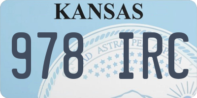 KS license plate 978IRC