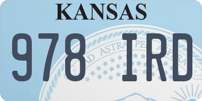KS license plate 978IRD