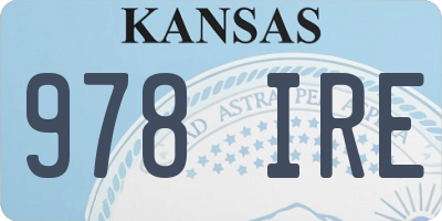 KS license plate 978IRE