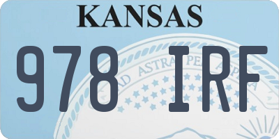 KS license plate 978IRF