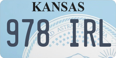 KS license plate 978IRL