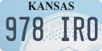 KS license plate 978IRO