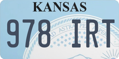 KS license plate 978IRT