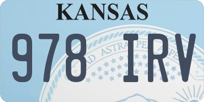 KS license plate 978IRV