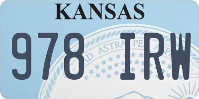KS license plate 978IRW